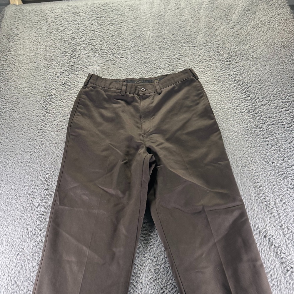 Savane Pant Men 34x30‎ Brown Polyester Dress Straight Preppy Business Formal